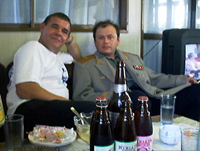 С Алексеем Булдаковым на т/х 'Антонина Нежданова', кинофестиваль в Ниигате, 1999